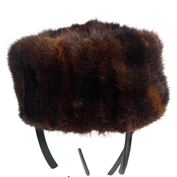 Vintage Mink Fur Pill Box Hat Union Made USA Designed By Lora Womens OSFM - Picture 6 of 8